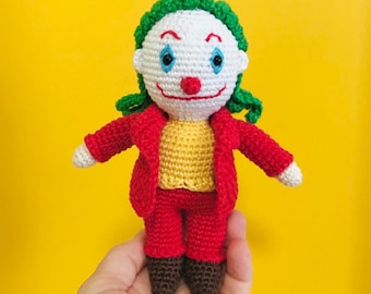 アミグルミジョーカーキャラクター：ジョーカーハーレイクイン人形