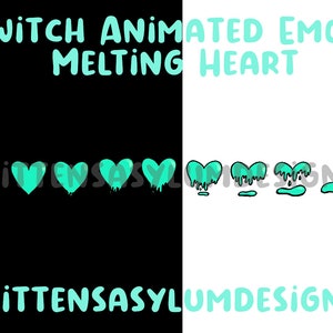 Twitch Animated Emote - Melting Heart Teal