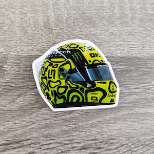 Lando Norris minihelm Formule 1-sticker Leuke sticker voor notebooks, bidons, laptops - papaya F1
