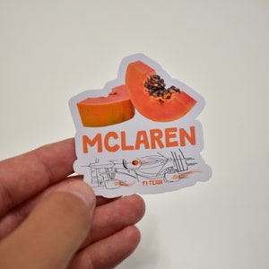 Adesivo Formula Uno McLaren Papaya - Adesivo carino per quaderni, bottiglie d&#39;acqua, computer portatili - papaya F1