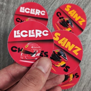 Ferrari Formula 1 Drivers, Charles Leclerc Formula 1 Sticker, Carlos Sainz Formula 1 Sticker