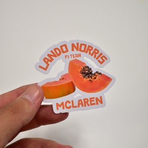 Lando Norris Papaya Formula One-sticker - Leuke sticker voor notebooks, waterflessen, laptops - papaya F1