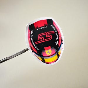 Carlos Sainz mini helmet Formula One sticker Cute sticker for notebooks, water bottles, laptops - Ferrari F1
