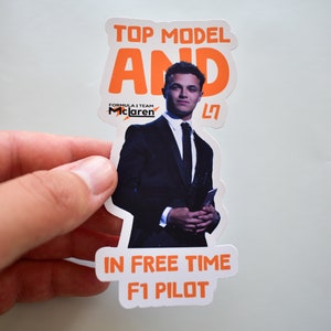 Lando Norris Meme ~Topmodel en in vrije tijd F1 Pilot~ sticker voor notebooks, waterflessen, laptops - papaja F1