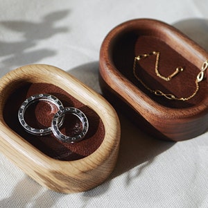 Chiret Wooden Leather Jewelry Tray | Danish Modern, Scandinavian Design
