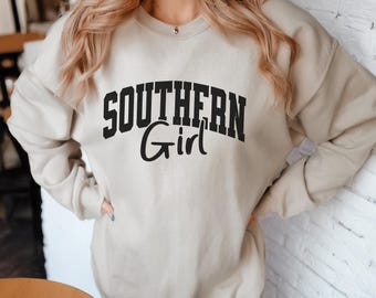 Southern Girl Sweatshirt, Country Graphic Sweatshirt, Southern Style Shirt, Western Crewneck, Rustic Vintage Sweatshirt