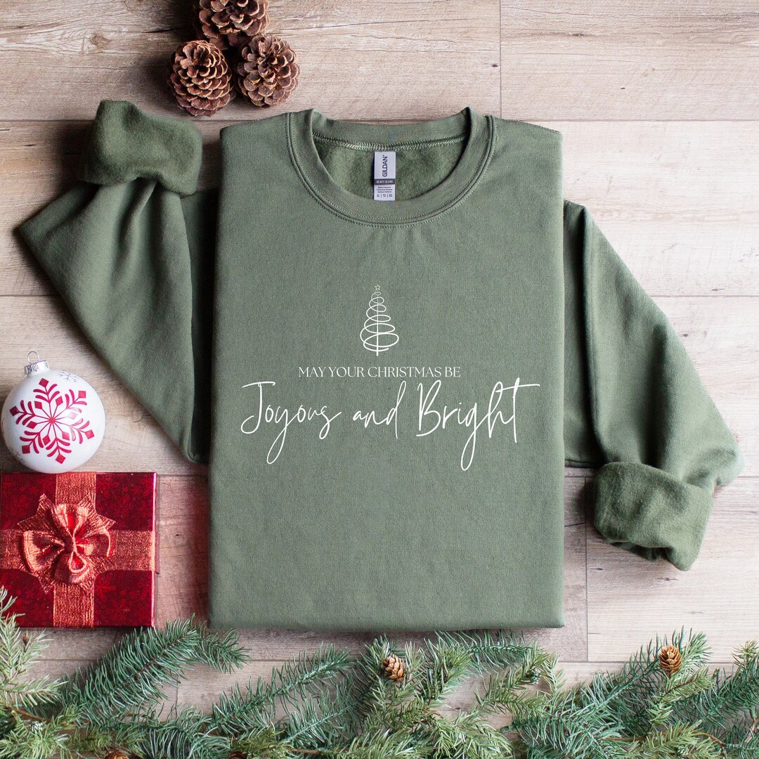 Merry Christmas Sweatshirt, Womens Christmas Shirt, Merry and Bright