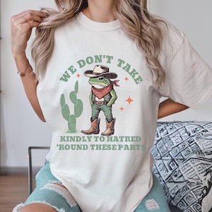 Frog Cowboy T-Shirt: Liberal Activist, Anti-Hatred Retro Design