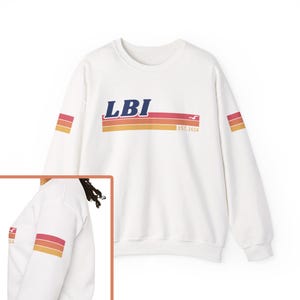 Pull LBI de style vintage, sweat rétro Long Beach Island New Jersey, sweat Coast, chemise LBI NJ
