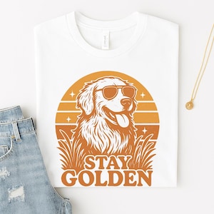 Retro Golden Retriever T-Shirt: Stay Golden Dog Lover Gift