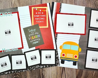 School Memories Scrapbook Kit: Pre-Cut Pages, Bus Die-Cut