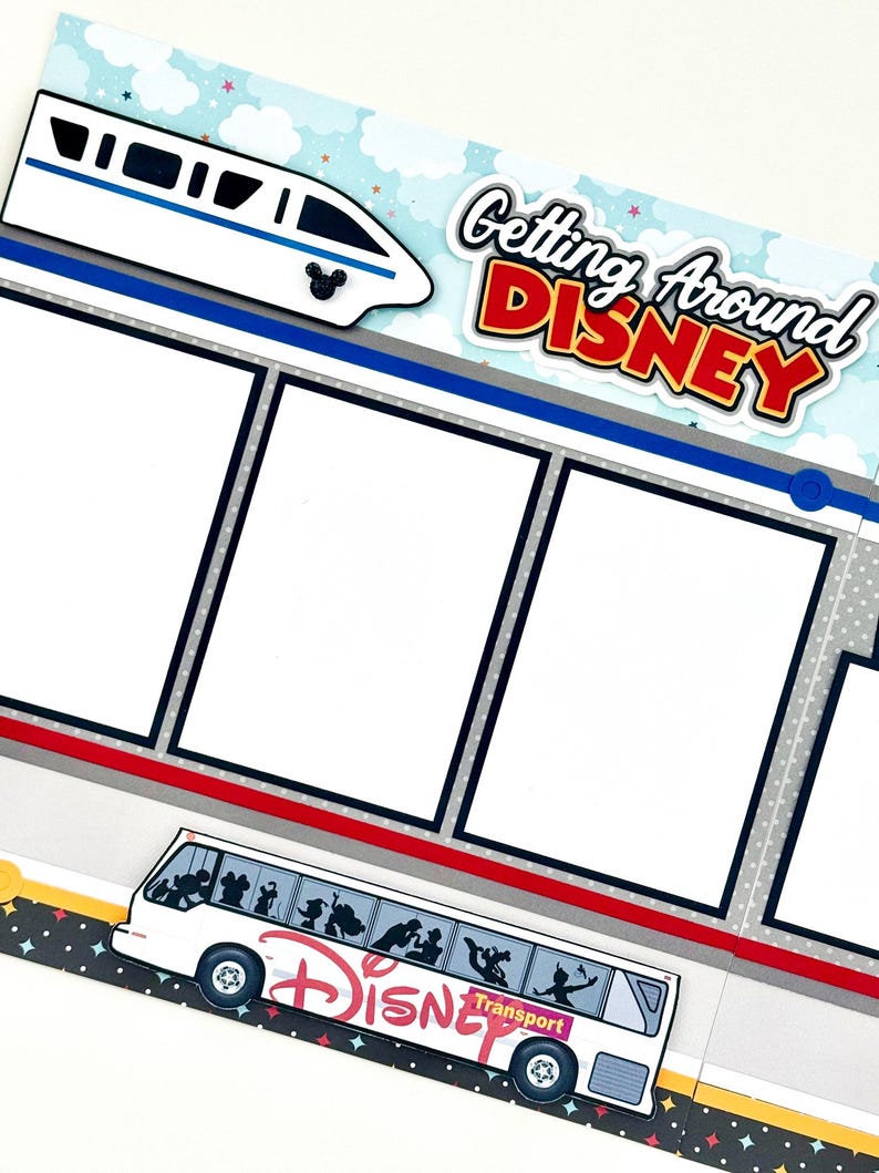Getting Around Disney 12x12 Transportation Scrapbook Page Kit - ALL PRE ...