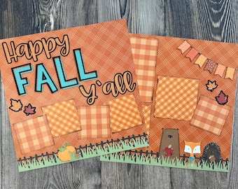Happy Fall 12x12 DIY Scrapbook Page Kit - Makes 2 Pages