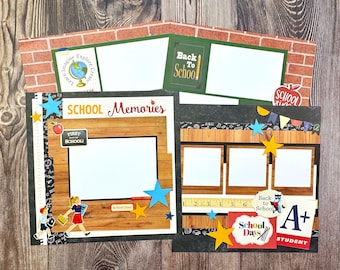School Memories Scrapbook Kit: Precut, Ready to Assemble - Makes 4 Pages