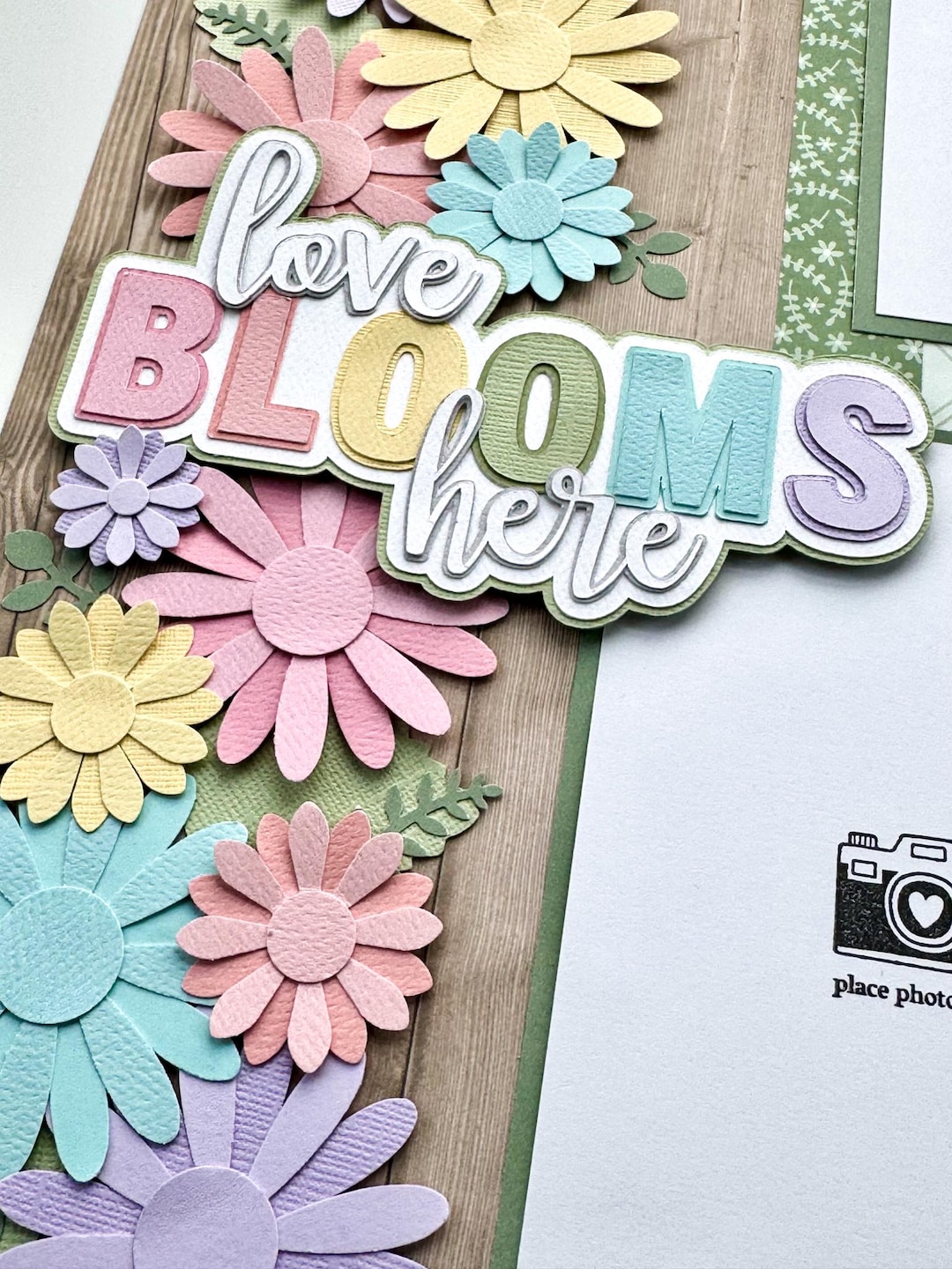 Love Blooms Here 12x12 DIY Scrapbook Page Kit - All PRE-CUT and Ready ...