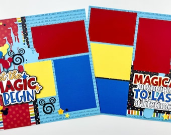 Let the Magic Begin 12x12 DIY Scrapbook Page Kit - PRE-CUT - Layered Titles - Makes 2 Pages