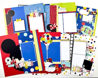 Simply Magic 12x12 Scrapbook Page Kit - Makes 8 Pages (4 Layouts) - ALL Materials PRE-CUT - Includes Simple Stories Say Cheese Magic Accents