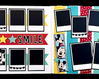 12x12 Snapshots with Mickey Scrapbook Page Kit - Pre-Cut and Ready to Assemble