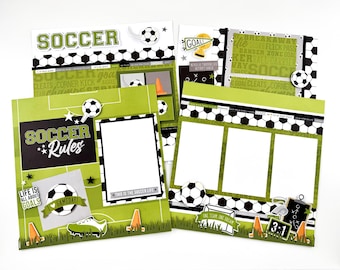 Soccer 12x12 DIY Scrapbook Kit - Makes 4 PAGES!!! - Simple Stories Soccer Set
