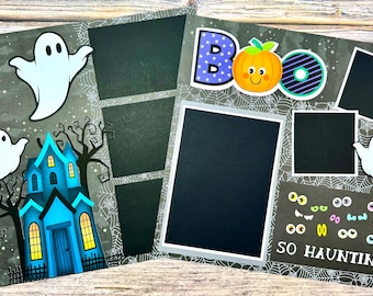 Halloween Scrapbook Page Kit: Haunted House, Ghosts - Makes 2 (12x12)