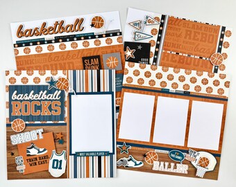 Basketball 12x12 DIY Scrapbook Page Kit - Makes 4 Pages -  - Simple Stories
