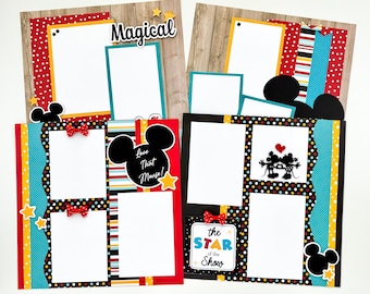 Love That Mouse DIY 12x12 Scrapbook Kit - Makes 4 Pages - Disney Themed - All PRE-CUT and Ready to Assemble