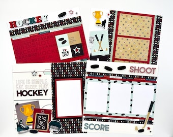 DIY Hockey Scrapbook Page Kit – Makes 4 Pages