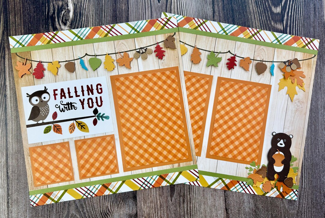 12x12 Fall Scrapbook Kit - Makes 2 Pages - Comes With Directions and ...