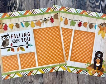 12x12 Fall Scrapbook Kit - Makes 2 Pages - Comes with Directions and Full-Color Photos