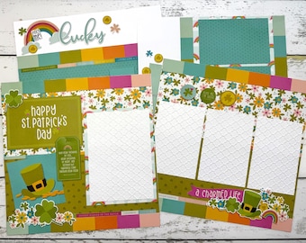 St. Patrick's Day 12x12 Scrapbook Kit - Makes 4 PAGES!!!! - Simple Stories Kit