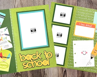 School Days 12x12 Scrapbook Page Kit - Ready to Assemble - All Pre-Cut - Makes 2 Pages
