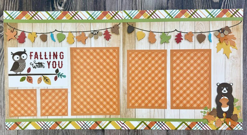12x12 Fall Scrapbook Kit - Makes 2 Pages - Comes With Directions and ...