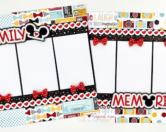 Disney Family Memories 12x12 DIY Scrapbook Page Kit - 2 Pages - Exclusive Title - All PRECUT and Ready to Assemble