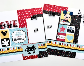 Love That Mouse 12x12 DIY Scrapbook Page Kit - Makes 2 Pages - Disney-Inspired - All PRECUT and Ready to Assemble