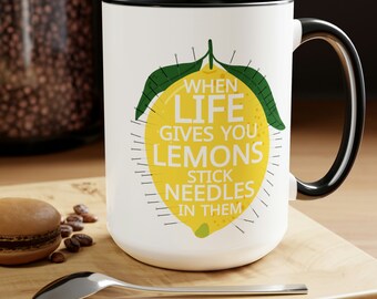 Acupuncture Mug When Life Gives You Lemons Stick Needles In them, Acupuncture Gifts For Her, Holistic Health Funny Gifts for Acupuncturist