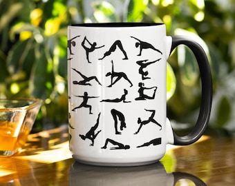 Yoga Mug Yoga Poses | Yoga Teacher Gift, Yogi Best Friend Gift, Pilates Mug, Gifts For Her