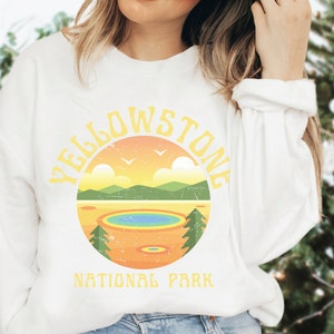 Yellowstone National Park Shirt - Montana Crewneck Sweatshirt | Environmental Shirt, Retro Mountain Shirt