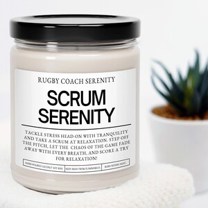 Rugby Coach Candle - Scrum Serenity | Rugby Coach Gift, Coach Appreciation, Coach Thank You Gift, Team Gift Ideas