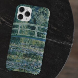 Monet Phone Case, Claude Monet Water Lilies and Japanese Bridge Protective Phone Case, Cute Aesthetic Phone Case iPhone & Samsung