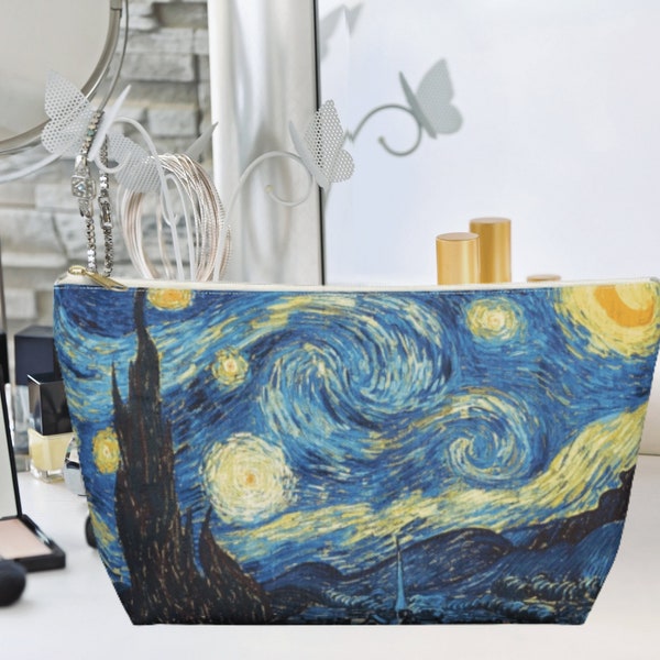 Vincent Van Gogh Starry Night bag, Art Lover Makeup Bag, Cute Pencil Case, Cosmetic Bag, Travel Accessories Pouch