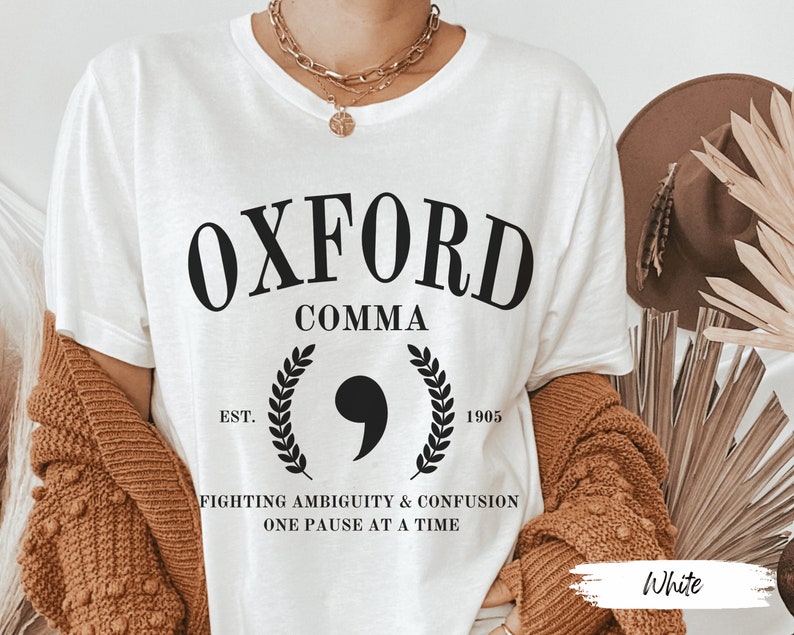 Oxford Comma Fighting Ambiguity Shirt: Teacher Gift for Grammar Lovers Embrace Clarity and Celebrate Punctuation, Funny English Tee image 5