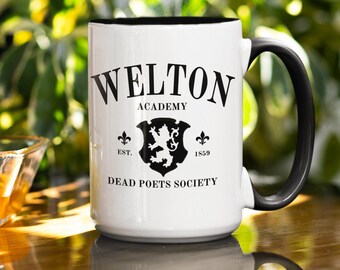 Dead Poets Society Welton Academy Mug - Unleash Your Inner Poet | Literary Bookish Coffee Mug, Bookworm mug, Book Lover Gift, Reading Mug