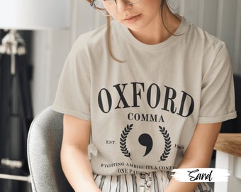 Oxford Comma Fighting Ambiguity Shirt: Teacher Gift for Grammar Lovers - Embrace Clarity and Celebrate Punctuation, Funny English Tee