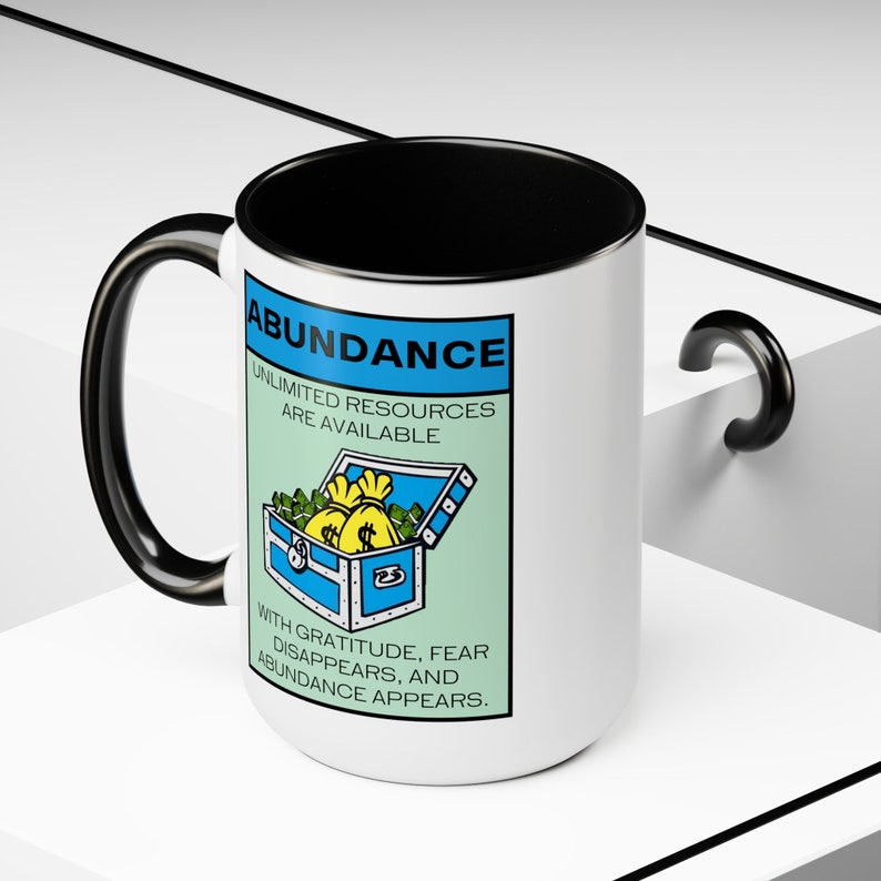 Abundance Quote Gratitude Coffee Mug, Positive Affirmation Manifesting Prosperity Mindset, Law of Attraction Inspirational Gifts image 4