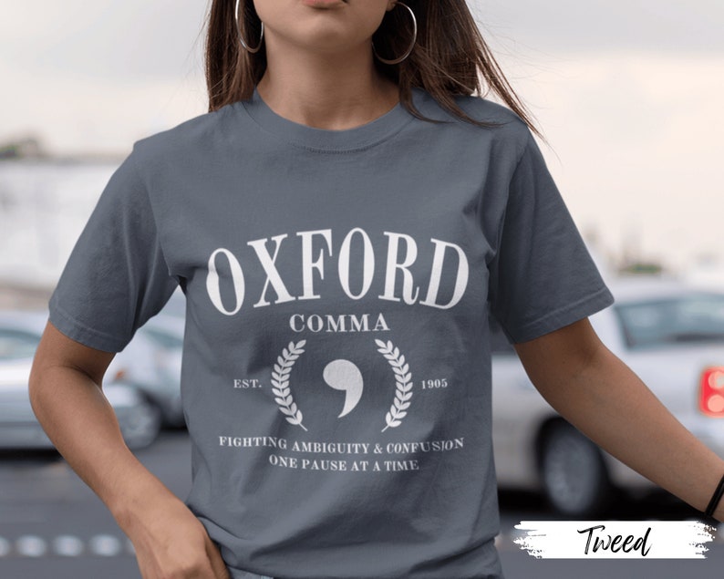 Oxford Comma Fighting Ambiguity Shirt: Teacher Gift for Grammar Lovers Embrace Clarity and Celebrate Punctuation, Funny English Tee image 2