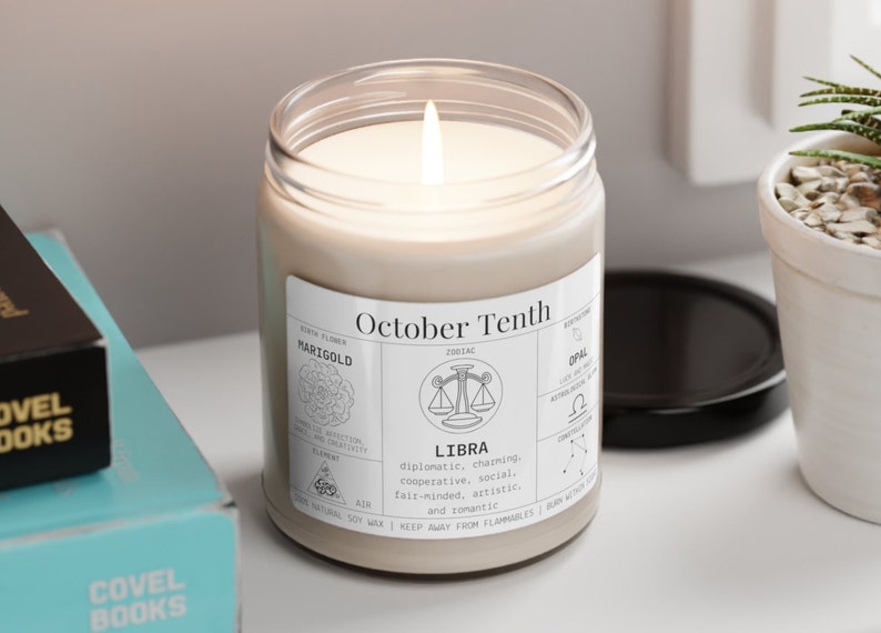 Birthdate Candle Personalized Birth Month Candle Gifts for Etsy