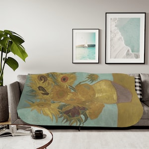 Vincent Van Gogh Sunflowers Blanket, Artistic Home Decor Vincent Van Gogh Sunflowers Blanket