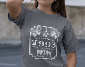 Vintage 1993 Shirt 30th Birthday Gift, Wine Lover 30th Birthday Shirt for Women, 30th Birthday Shirt Men, Retro Shirt Thirty Tee
