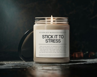 Ice Hockey Manager Candle - Stick it to Stress | Team Manager Gift, Team Manager Appreciation, Thank You Gift Ideas