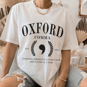 Oxford Comma Fighting Ambiguity Shirt: Teacher Gift for Grammar Lovers Embrace Clarity and Celebrate Punctuation, Funny English Tee image 7